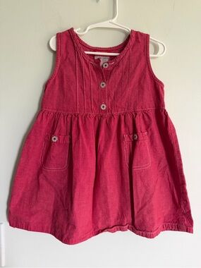 Vintage Spirit Girls' Sleeveless Pocket Dress - Pink